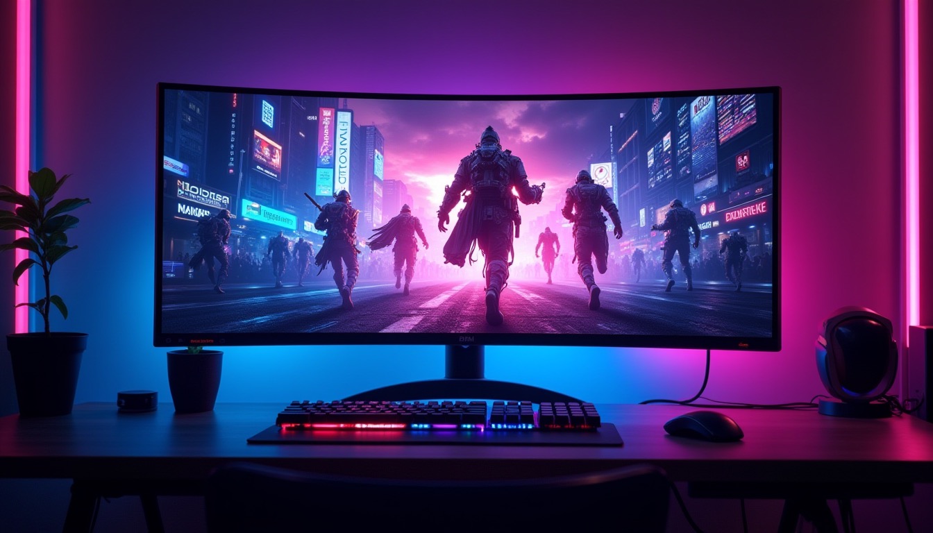 Moniteur gaming ultrawide courbe avec RGB