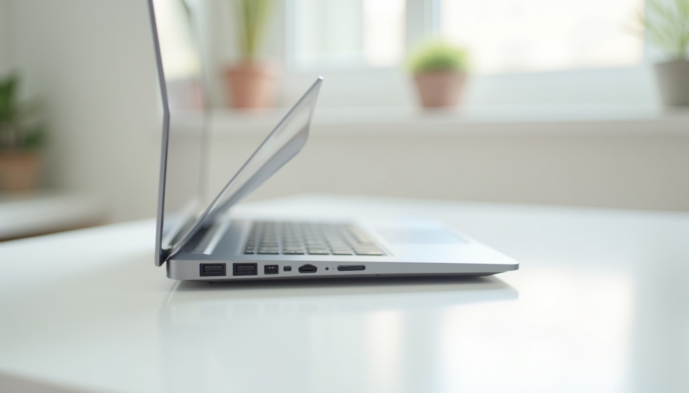 Ultrabook fin sur bureau minimaliste